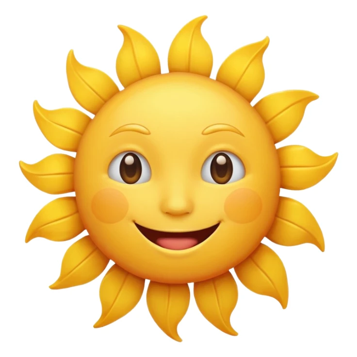 smiling sun emoji, simple and cheerful sticker