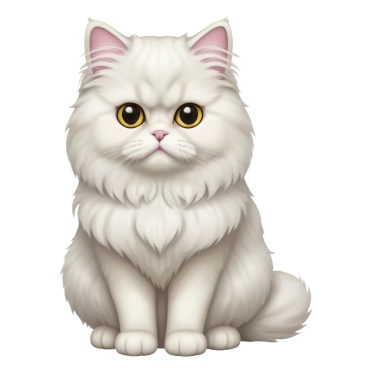 Persian cat full body sitting with black eyes sticker