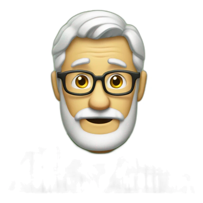 Hombre Senior pixar con barba y coleta camisa de cuadros verdes sticker