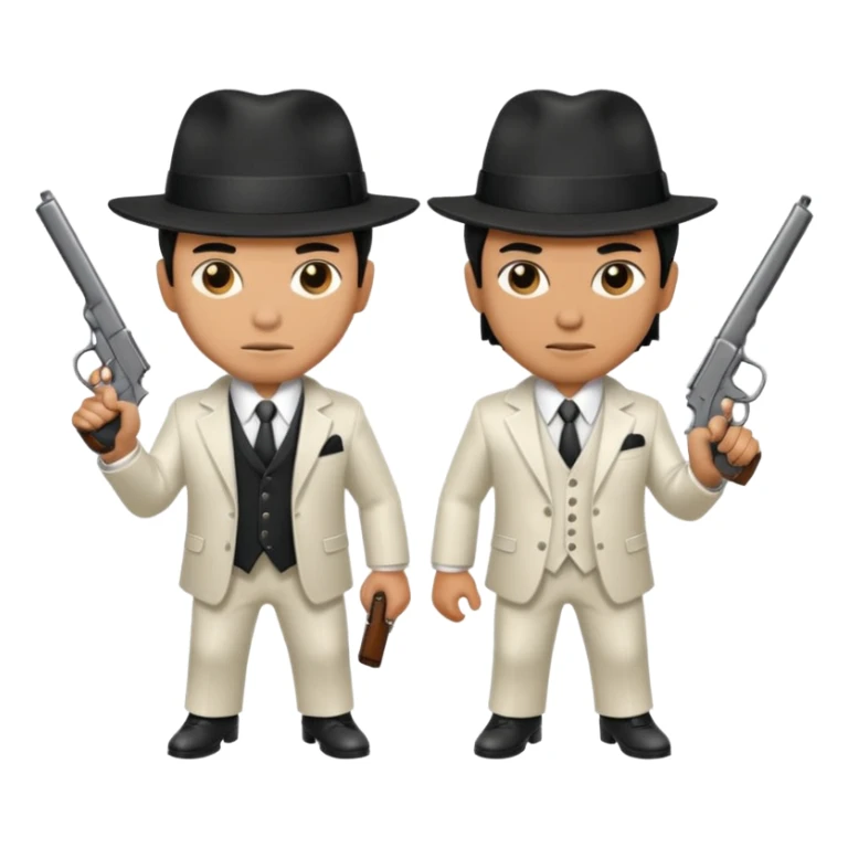 2 mafia members guns sticker