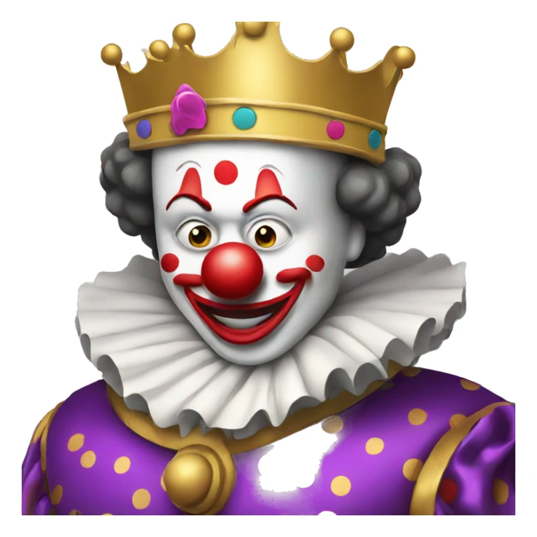 A clown taking off the mask of a king sticker