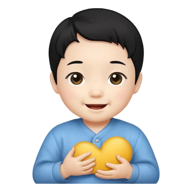 korean black hairbaby sticker