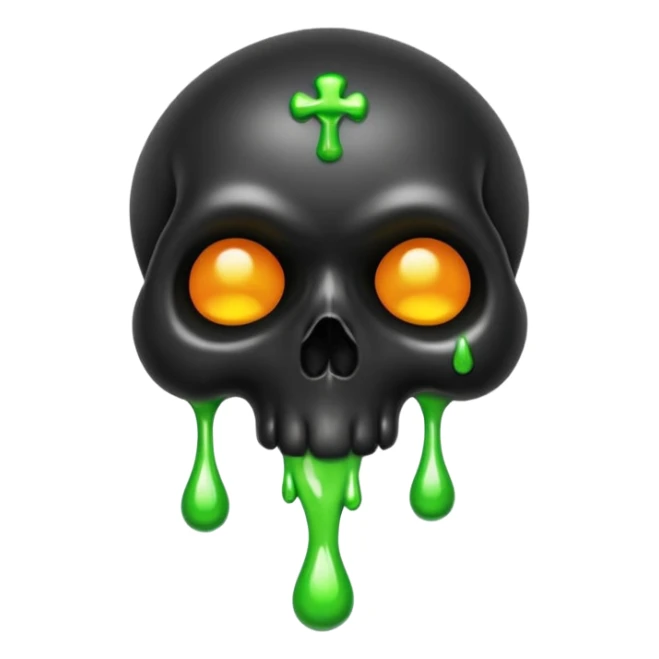 Black Clubs drippy slimey effect with skulls inside sticker