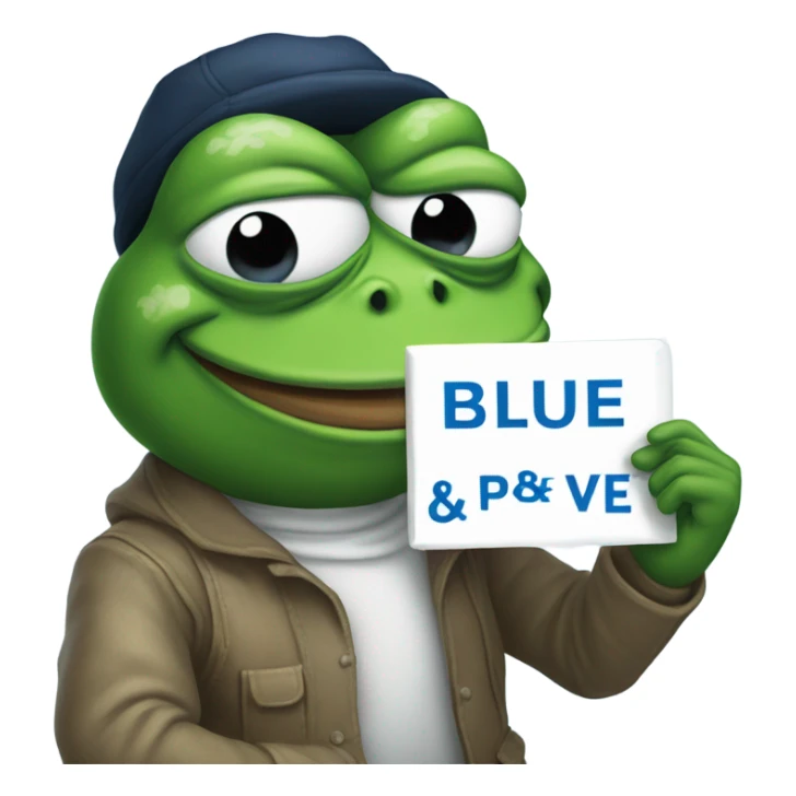 pepe hold sign that says blue PVE'r sticker