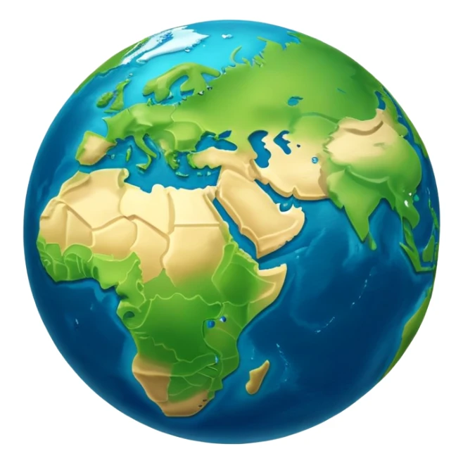earth planet with continents and oceans sticker