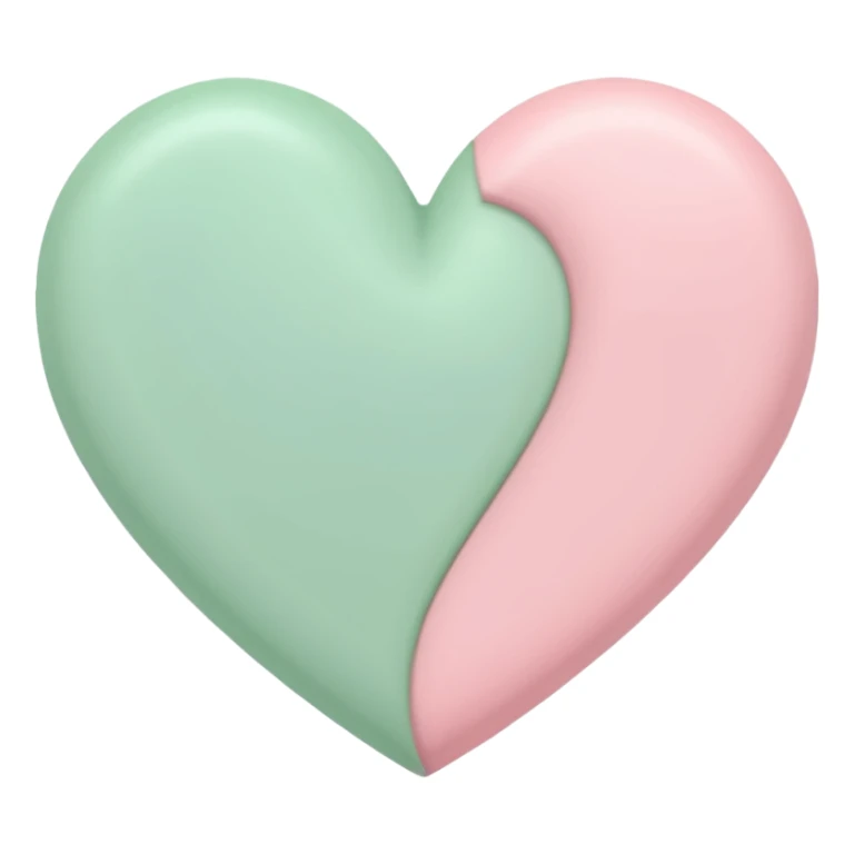 A half pastel green half pastel pink heart sticker