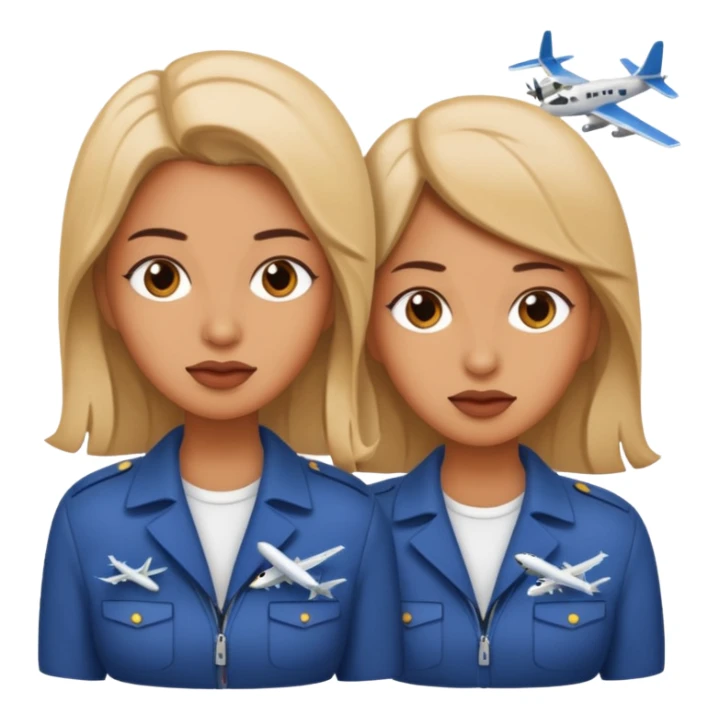 twin women with plane crashing them sticker