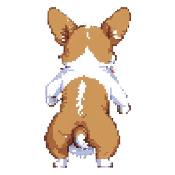 corgi showing his booty and farting sticker