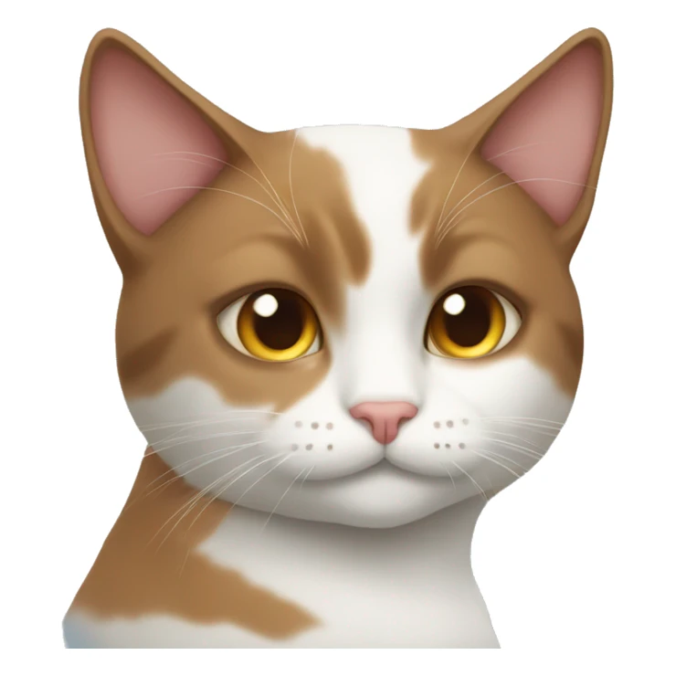 Pretty white female cat and a brown male cat cuddling sticker