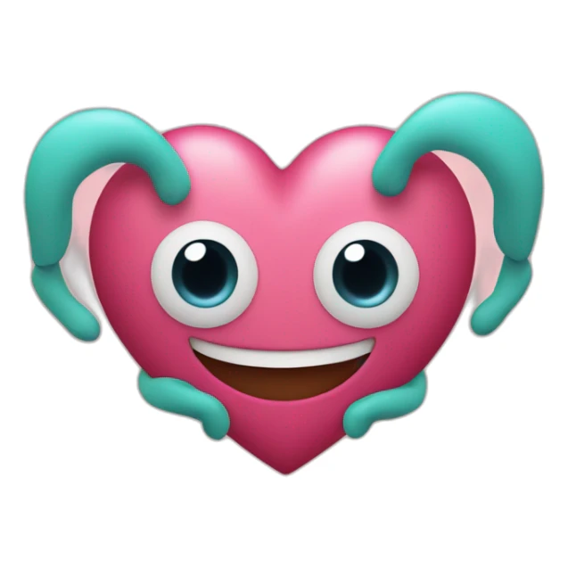 Heart with a sweet face with arms and legs coming out of it sticker