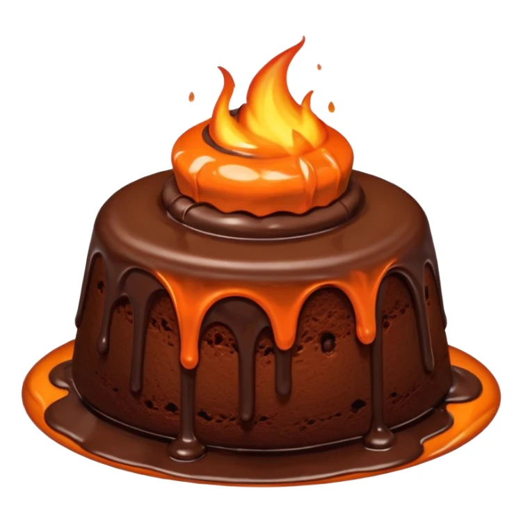Molten lava cake chocolate coming out of it sticker