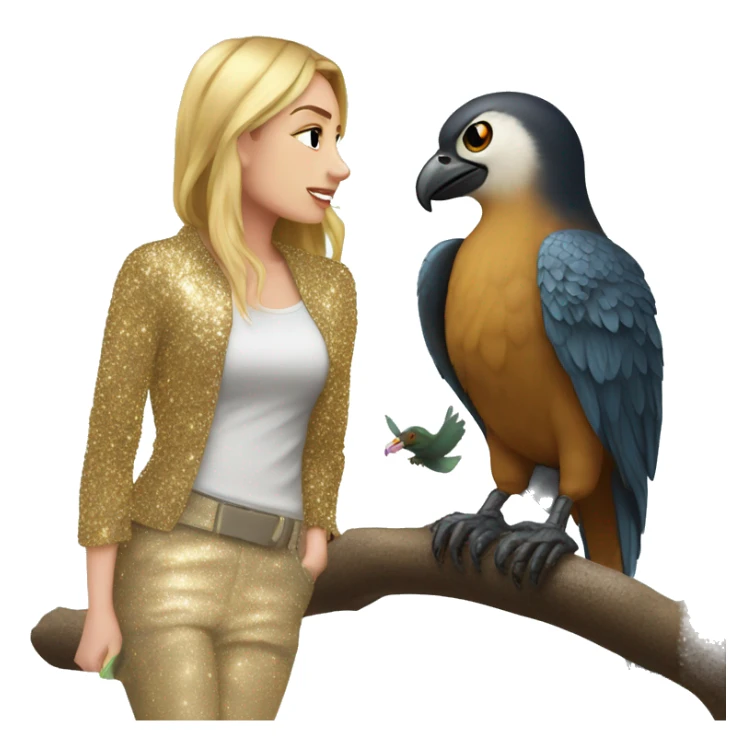 love with glitter and the bird of prey sticker