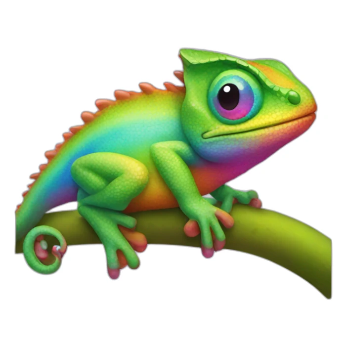 rainbow cameleon like ios emoji sticker