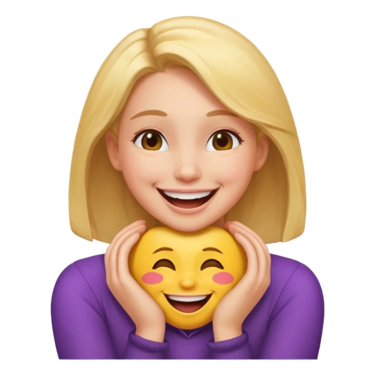  Arms around girl neck laughing emoji sticker