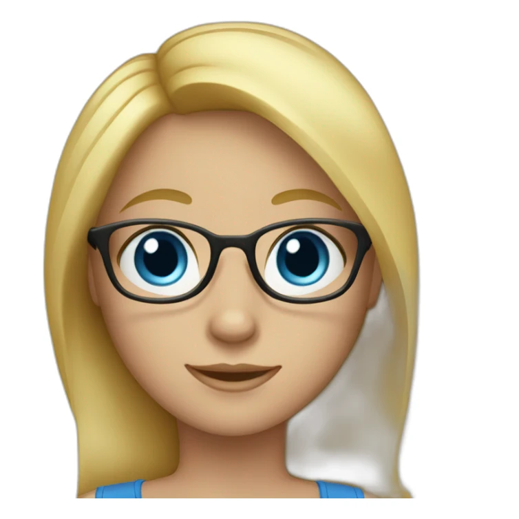 A Girl with Blue eyes, glasses and Blond hair sticker