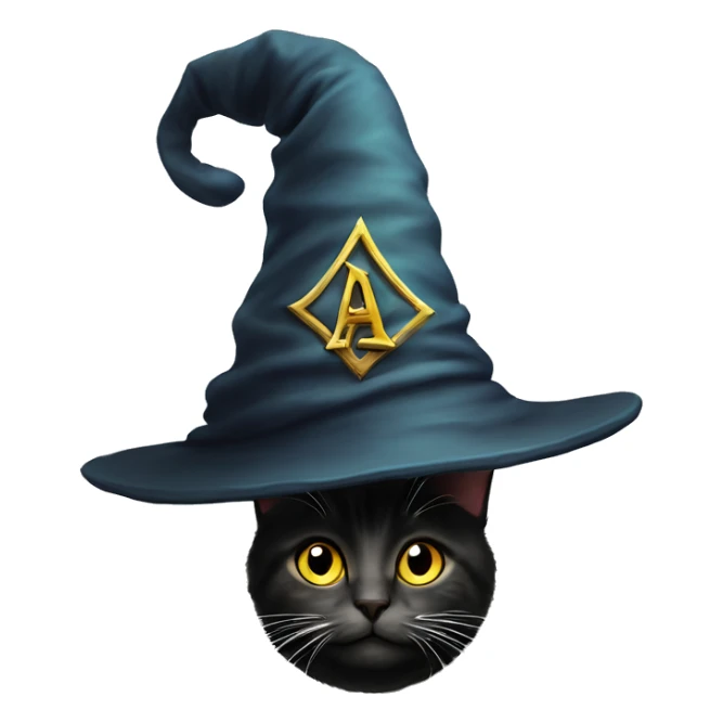 a wizard hat on top of a cat  sticker