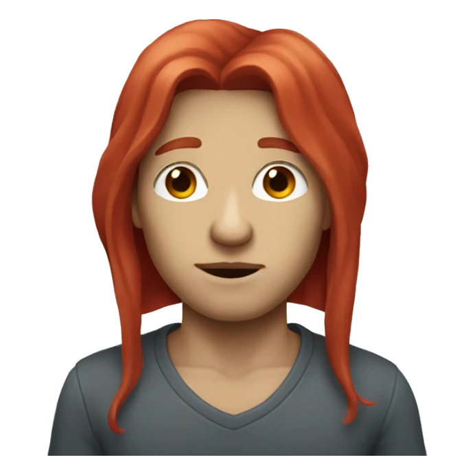 HUMAN WITH ELEPHANT Nose and red Long hair sticker