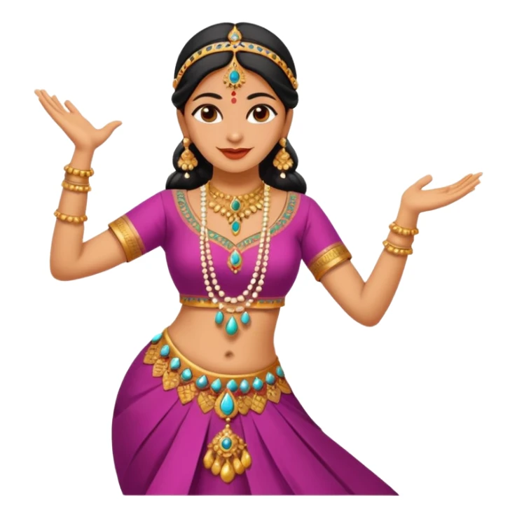 Indian woman in traditional clothes dances.  format portrait sticker