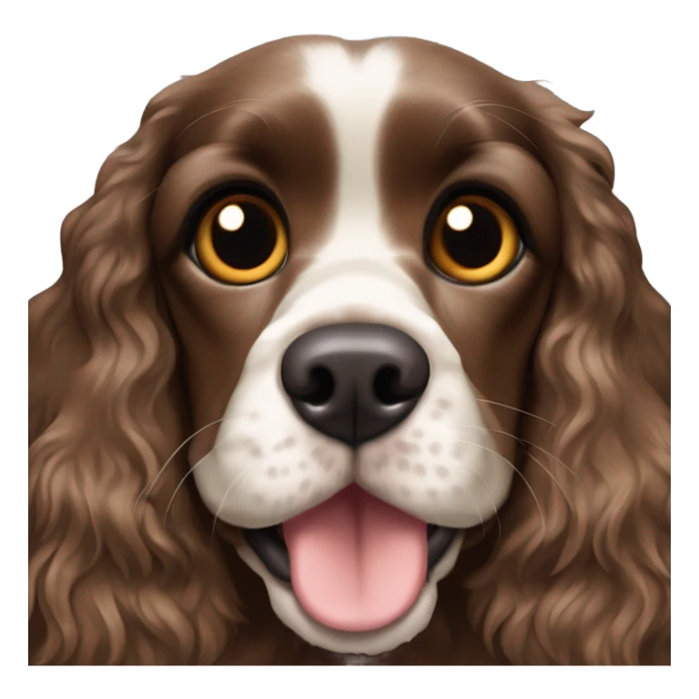 Cocker spaniel negro con ojos marrones orejas bien lanudas y la punta de la lengua afuerita sticker