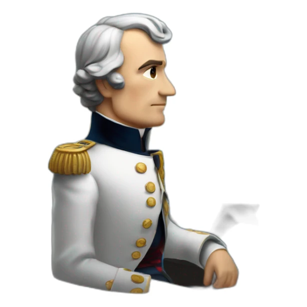 Napoléon assis regardant la mer au loin sticker