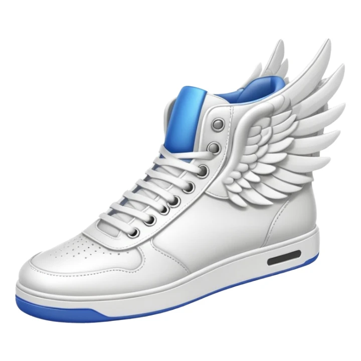 A sneaker with a wing on it sticker