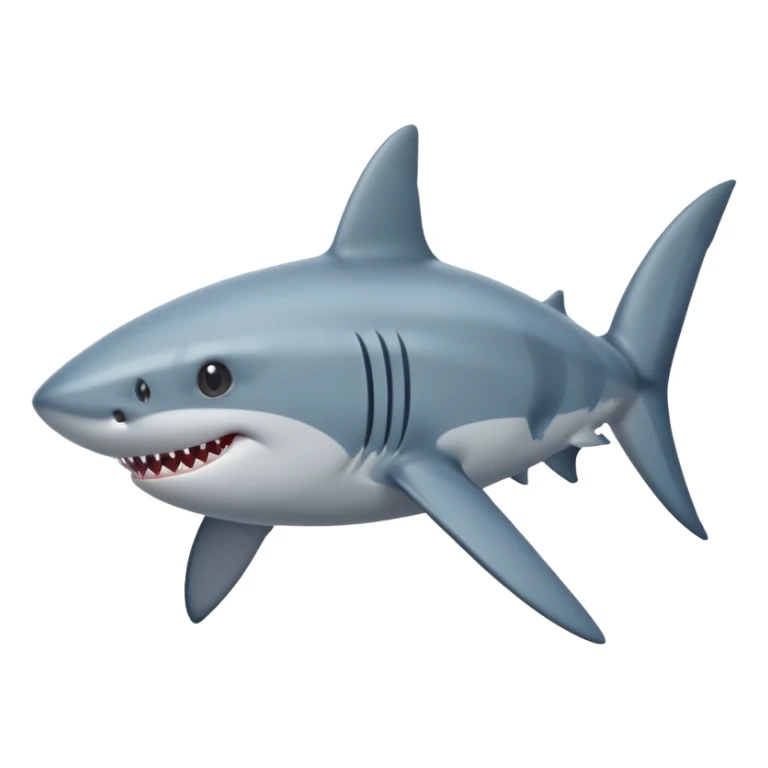 side view of shark body with a cat face sticker