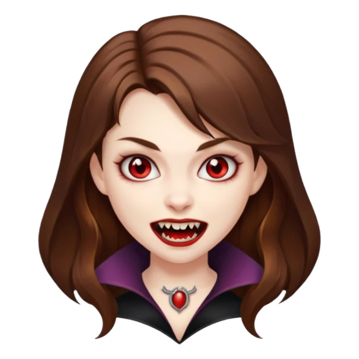 vampire girl with brown hair sticker
