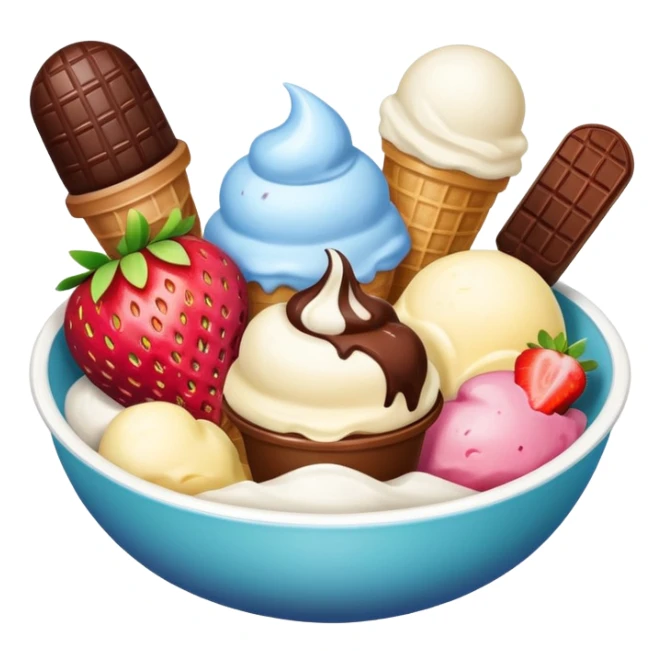 different icecream scoopsicecream in bowl sticker