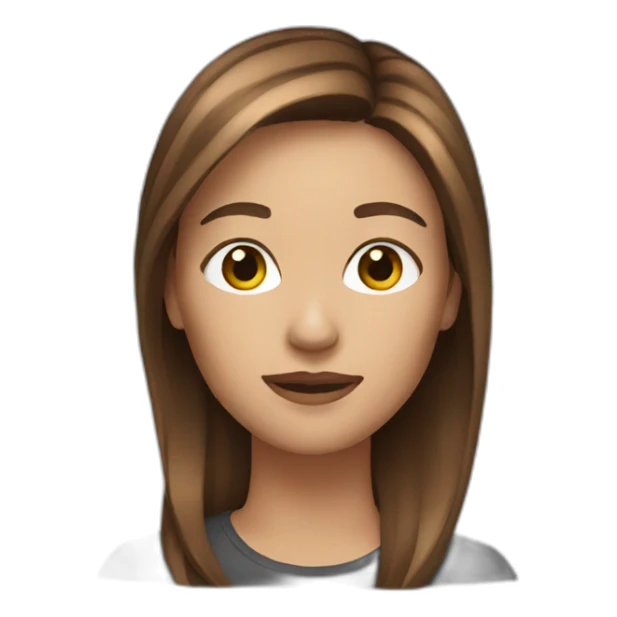 Woman who has brown hair with highlight sticker