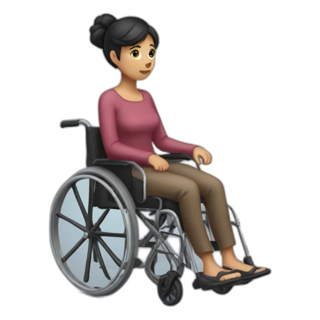 Dark haired woman unable to walk sticker