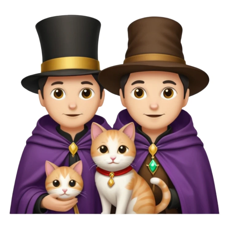magician couple and their pet cat sticker