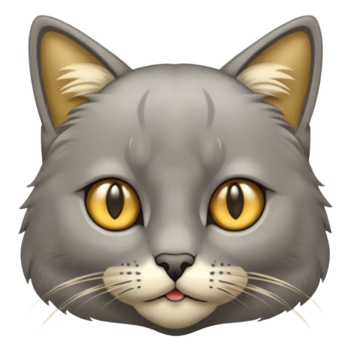 graue fluffige katze brittisch lang haar graue nase süß sticker