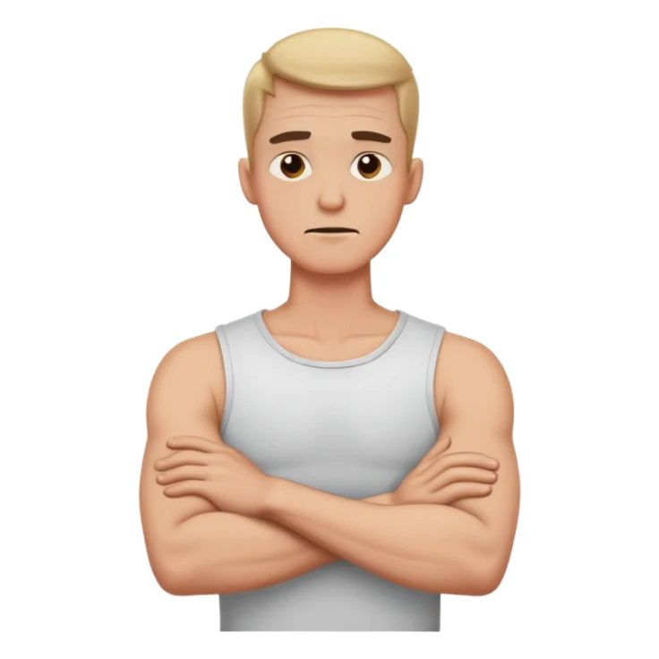 man mad arms crossed and hands on neck sticker