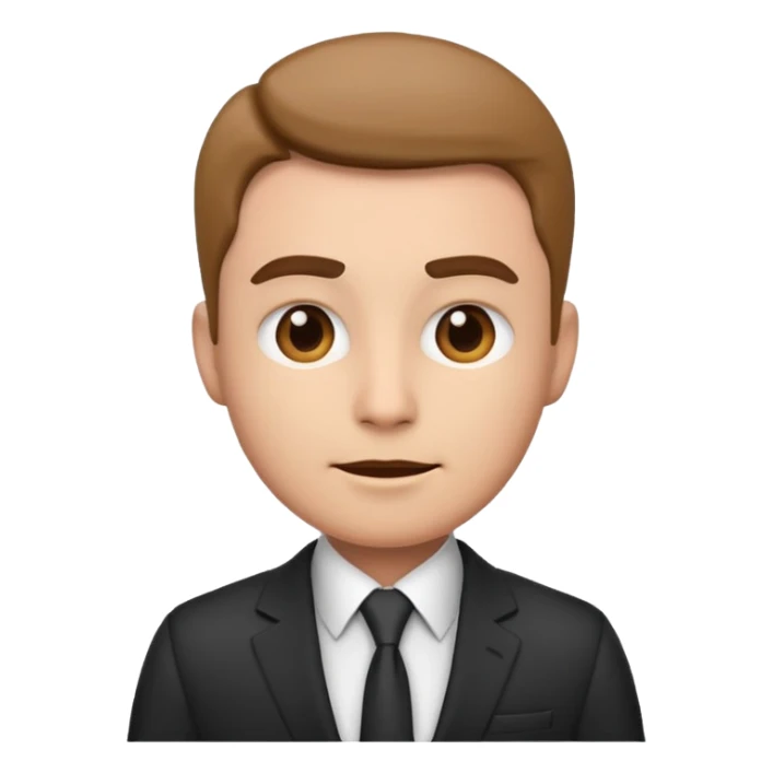 business director emoji in a suit looking confident sticker