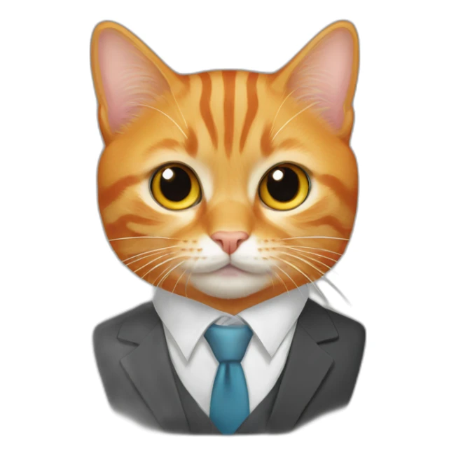 orange tabby cat on a social suit sticker
