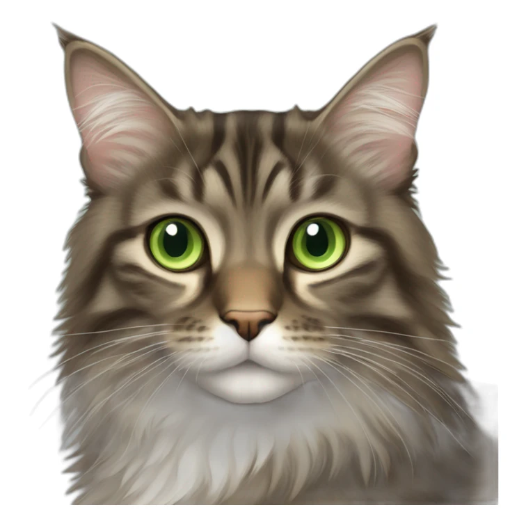 dark-brown-tabby-green-eyed-norwegian-forest-cat sticker