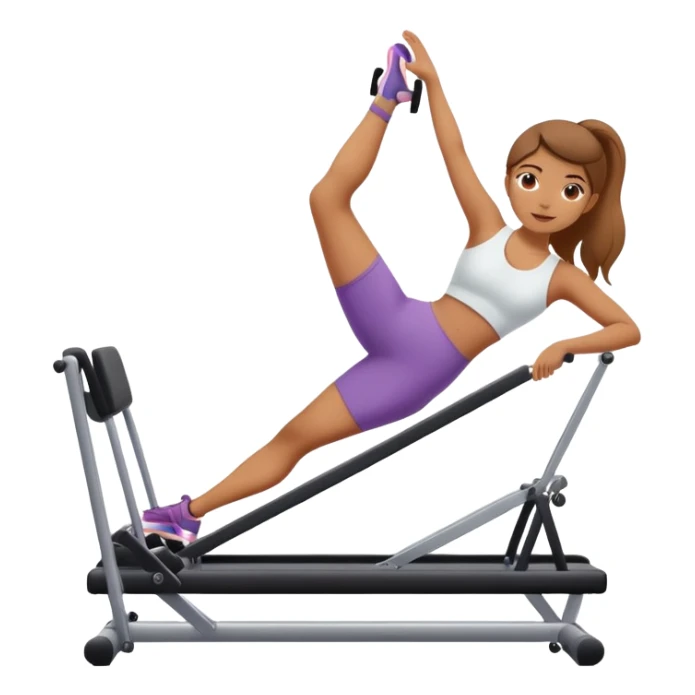  Girl playing pilates on pilates machine sticker
