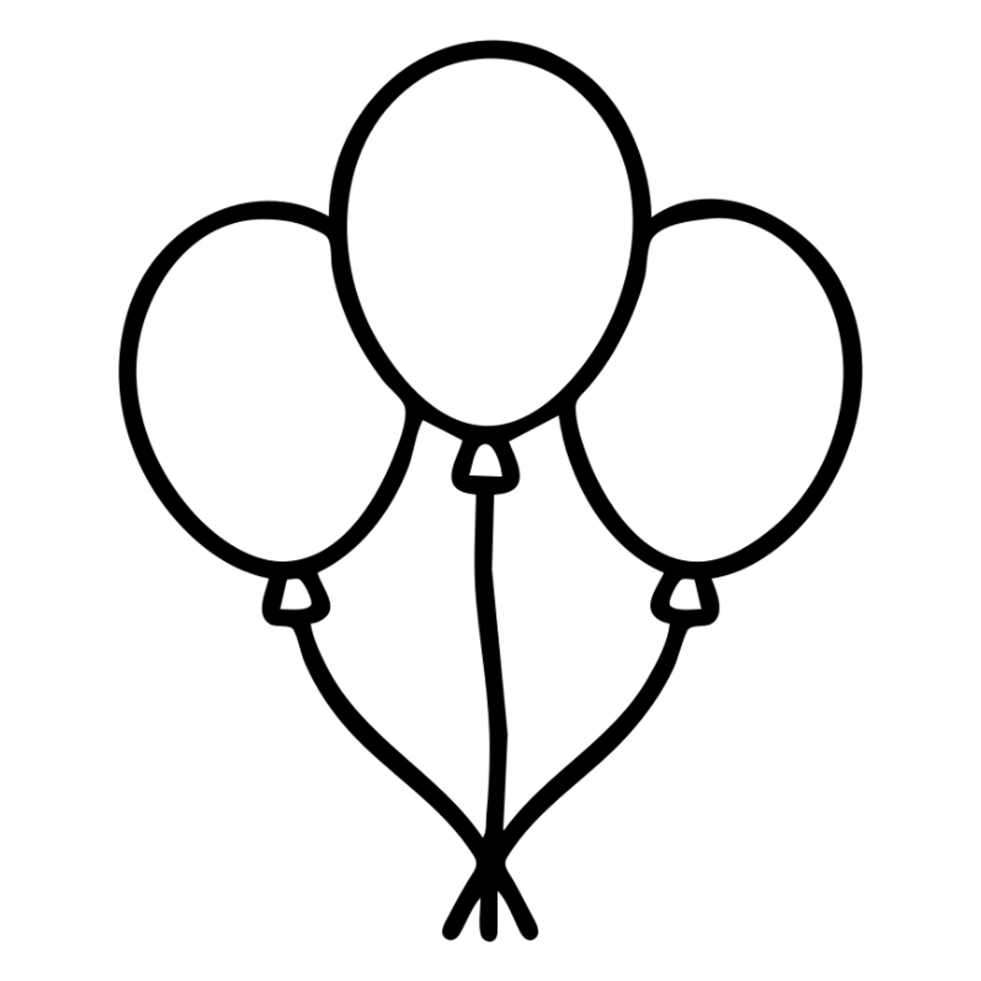 a bunch of outlined balloons, no fill sticker