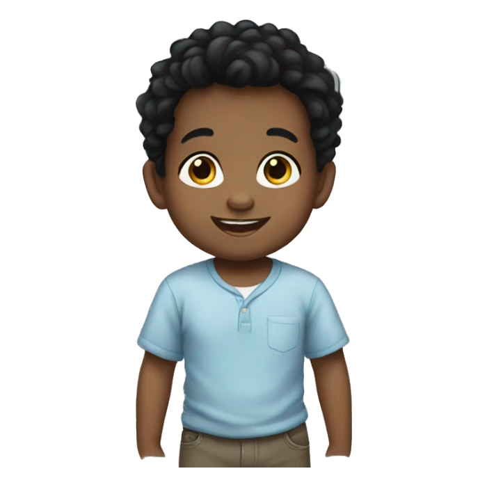 Baby boy happy black hair  sticker