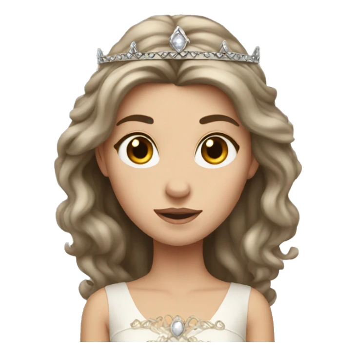 white princess with brown hair sticker