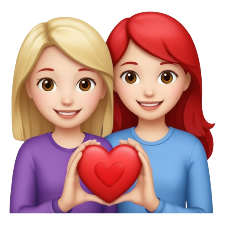 2 girls that have a heart sticker