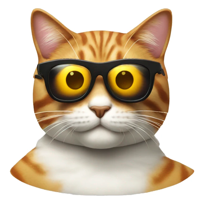 cool Cat wearing sunglasses made of sushi sticker