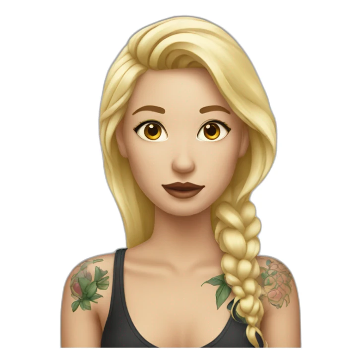 femme blonde avec tatouages sticker