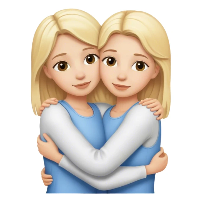 2 blonde Schwestern umarmen sich sticker