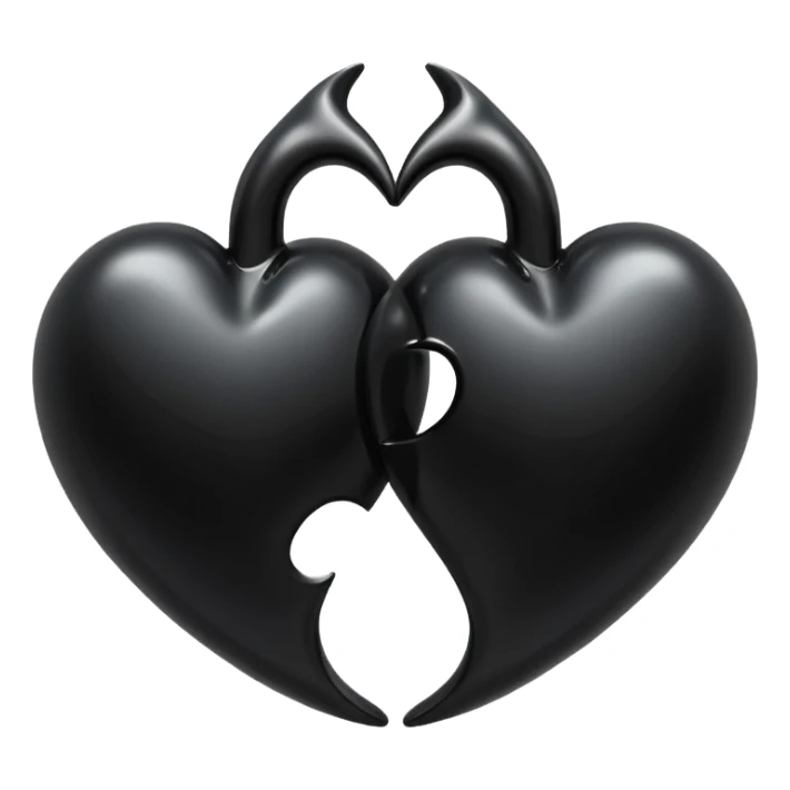 İki siyah kalp Birleşik sticker