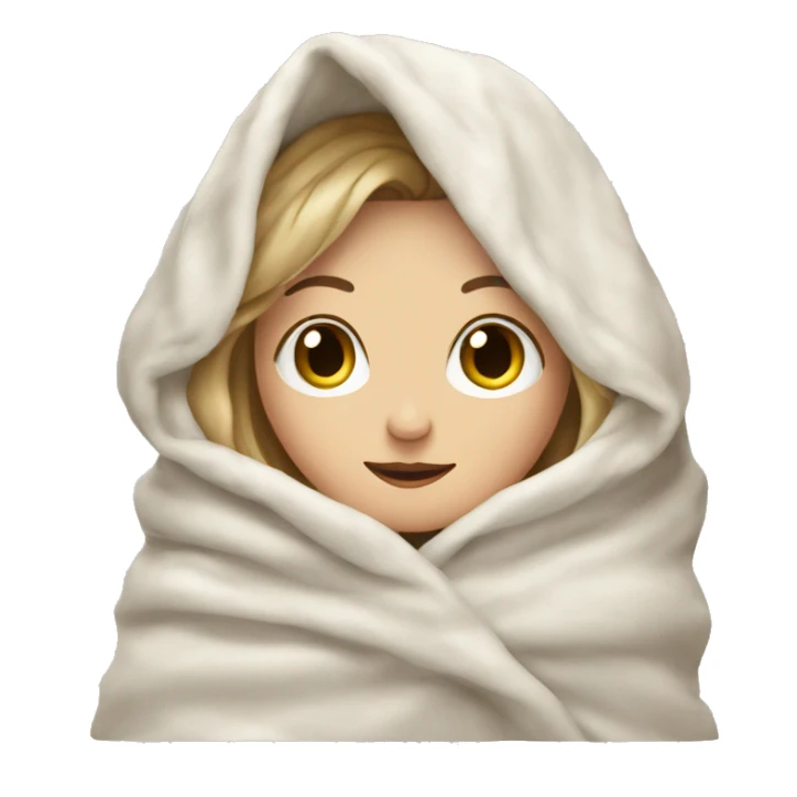 A white girl in a blanket sticker