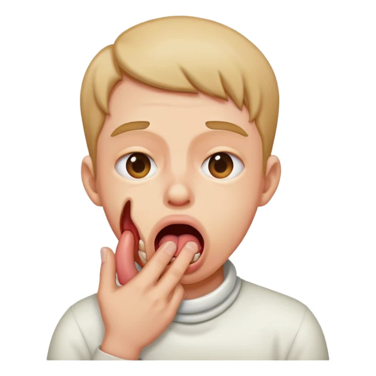 A person choking themselves, in distress, tounge sticking out sticker