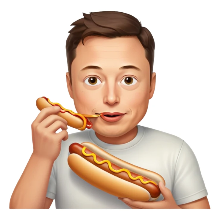 elon musk eating a hot dog with no bun sticker