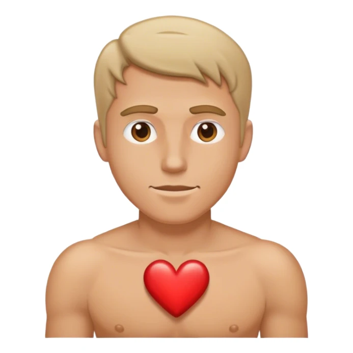 white man showing heart sticker