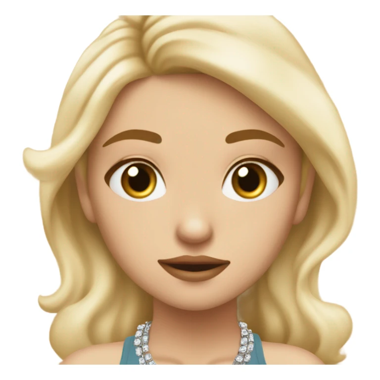 blonde tan white girl with jewelry rolling her eyes￼ sticker
